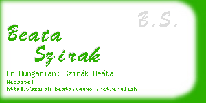 beata szirak business card